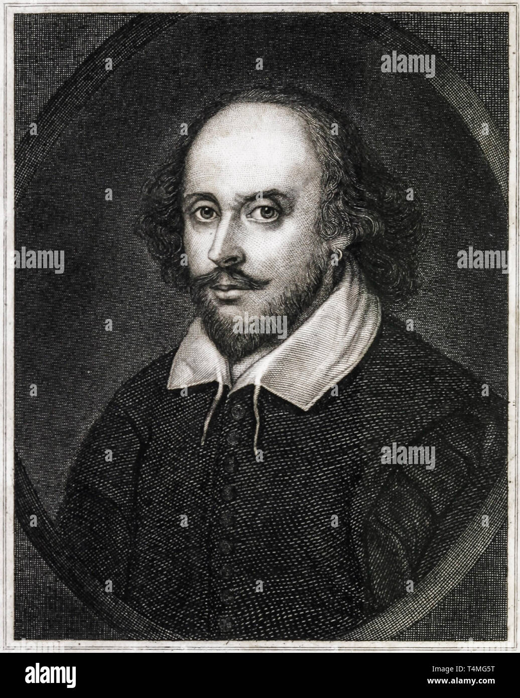 William Shakespeare (1564-1616), Porträt gravieren, Carl Friedrich Irminger, C. 1839 Stockfoto