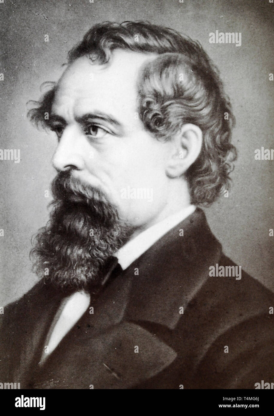 Charles Dickens (1812-1870), Porträt Fotografie, 19. Jahrhundert - von einer "Carte de Visite Stockfoto