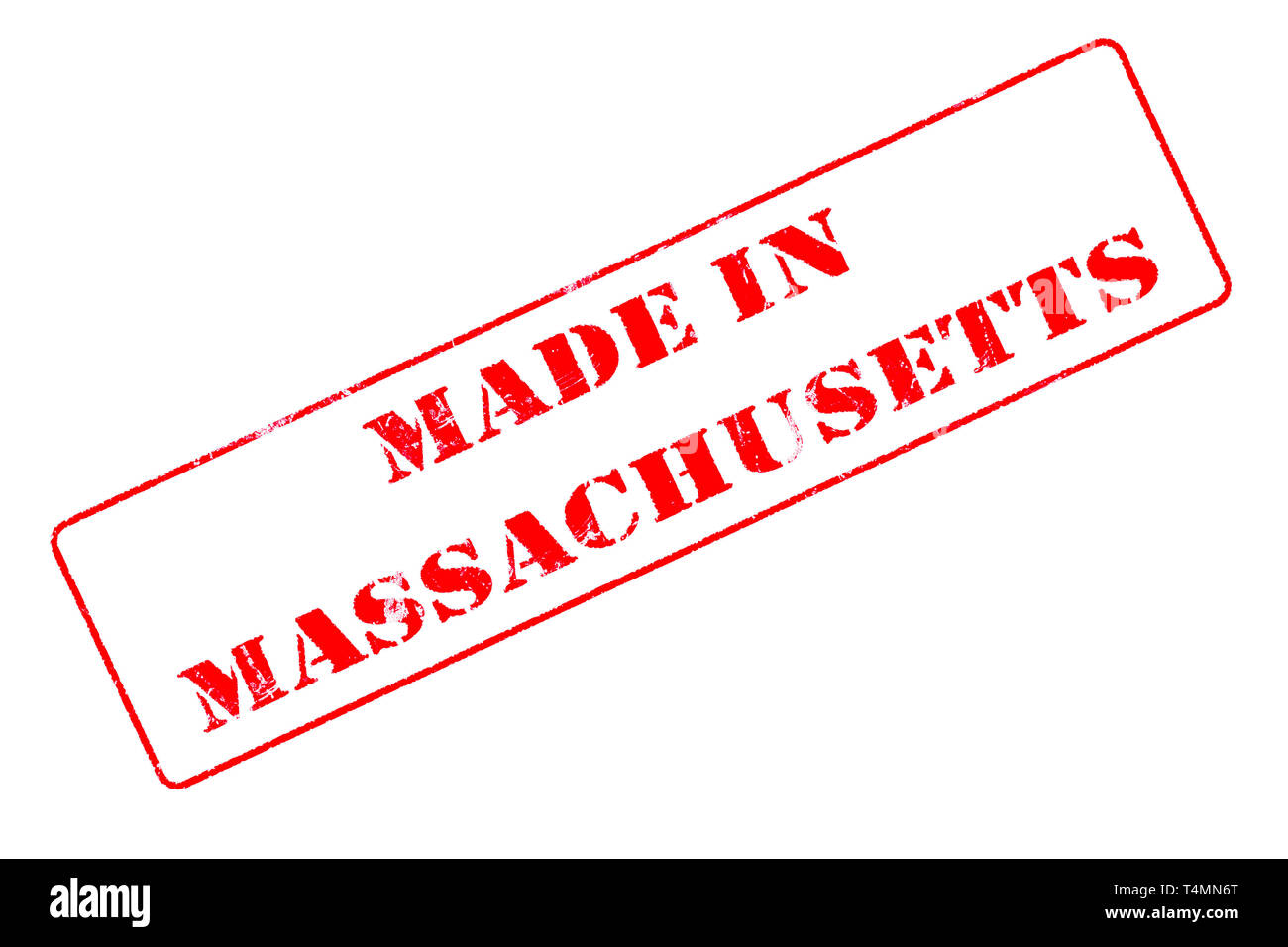 Gummistempel Konzept mit einem roten Stempel Lesung in Massachusetts Stockfoto