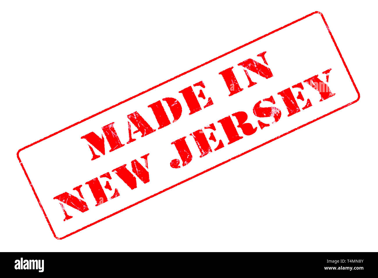 Gummistempel Konzept mit einem roten Stempel Lesung in New Jersey Stockfoto