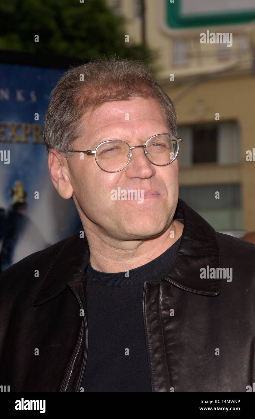 LOS ANGELES, Ca. November 07, 2004: Los Angeles, CA; Regisseur Robert Zemeckis in der Hollywood Premiere seines neuen Films Polar Express. Stockfoto