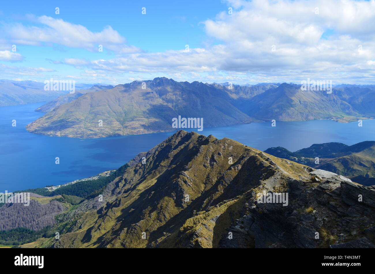 Blick auf die Berge von Ben Lamond Gipfel Stockfoto
