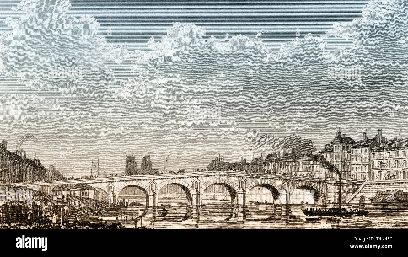 Panorama Von Paris Notre Dame De Paris Antike Stahl Gravierte Drucken 11 Stockfotografie Alamy