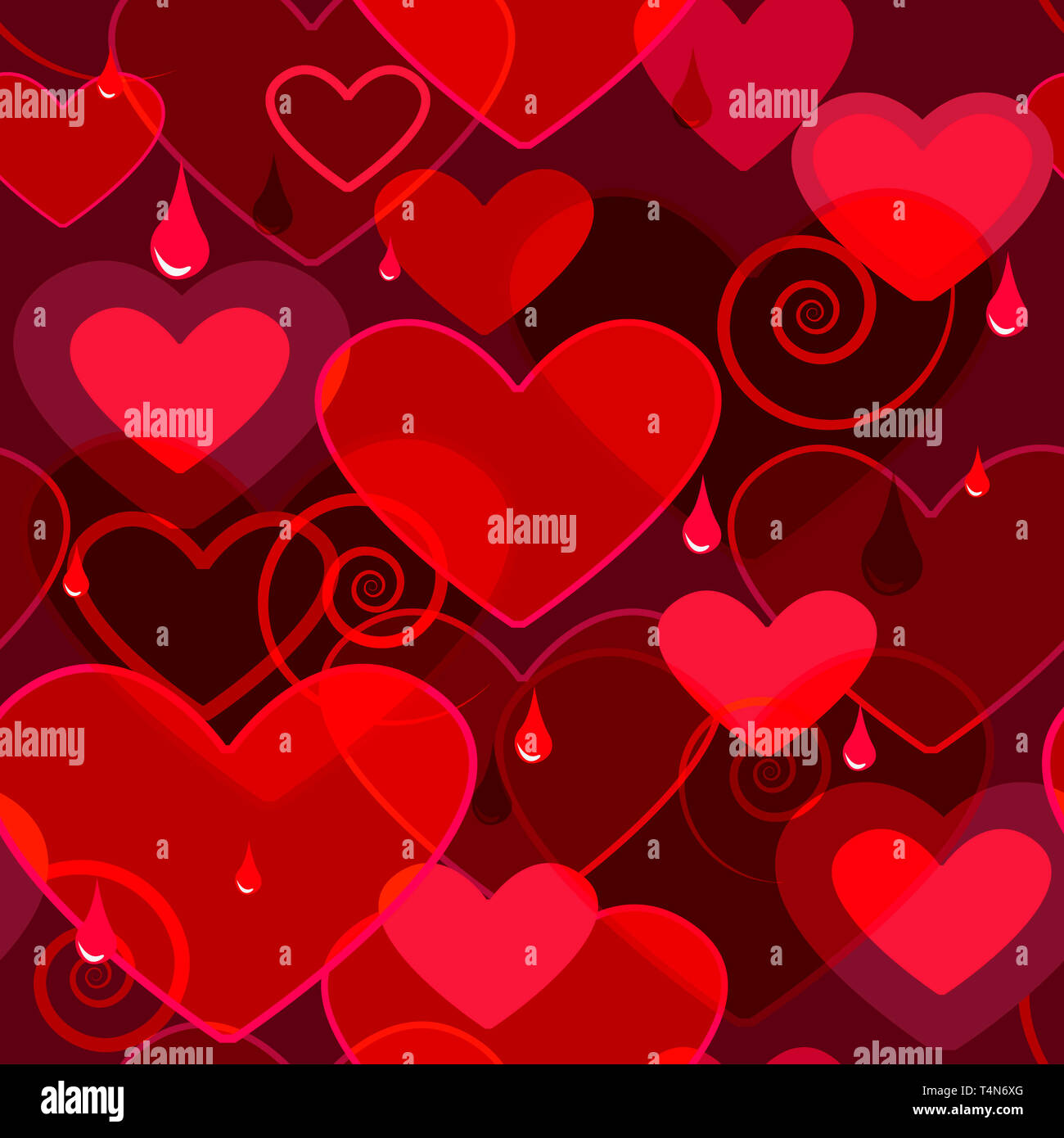 Zusammenfassung nahtlose Vektor Textur in roten Farben mit Himbeere anf Blumen Stockfoto