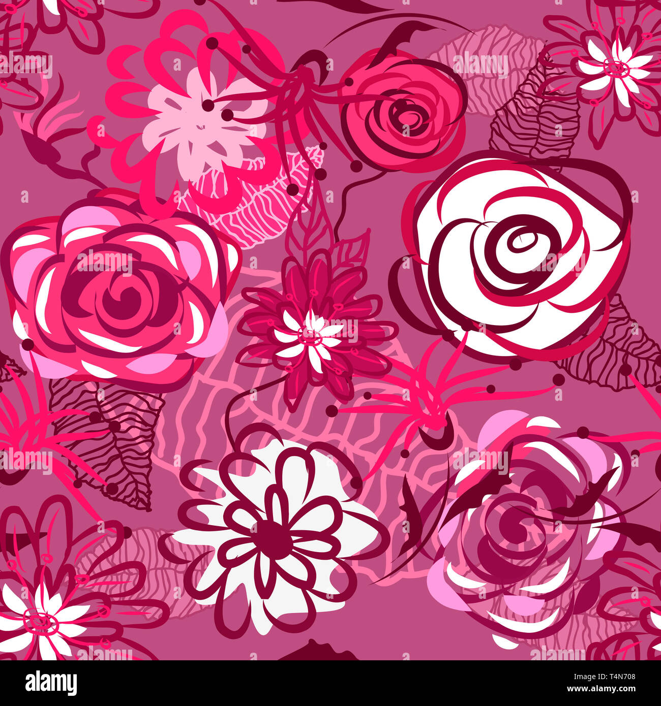 Blumen abstrakten nahtlose Vektor Textur in sanften Farben Stockfoto