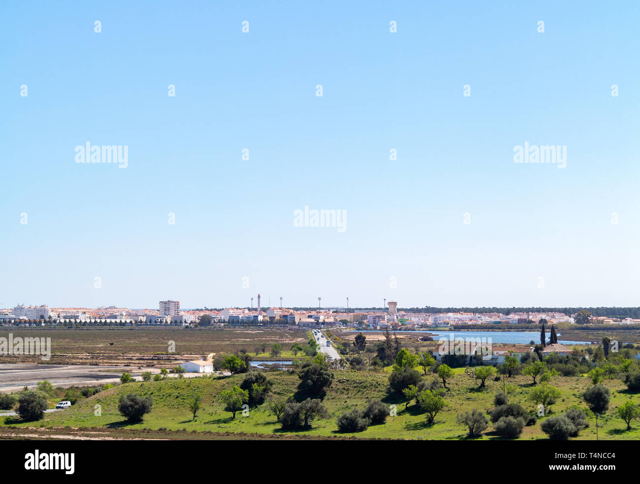 Vila Real de Santo António visto do Forte de São Sebastião Stockfoto