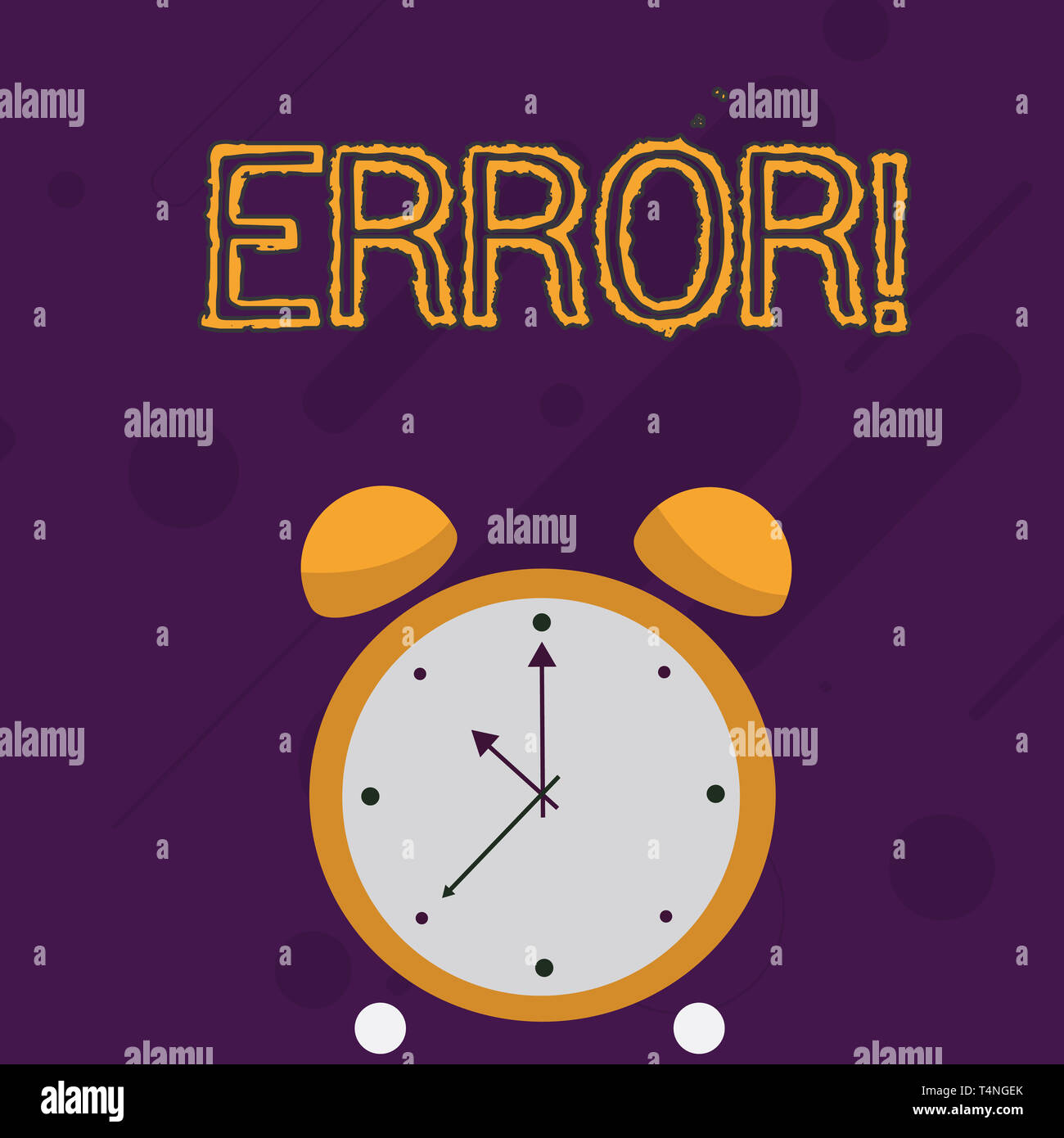 Text Zeichen zeigt Fehler. Business Foto text Zustand sein falsch verhalten Urteil oder Programm bunte runde Analog zwei Bell Alarm De Stockfoto