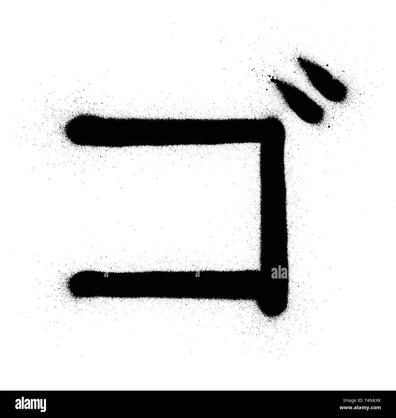 Graffiti japanische gehen Charakter versprüht in Schwarz auf Weiß Stock Vektor