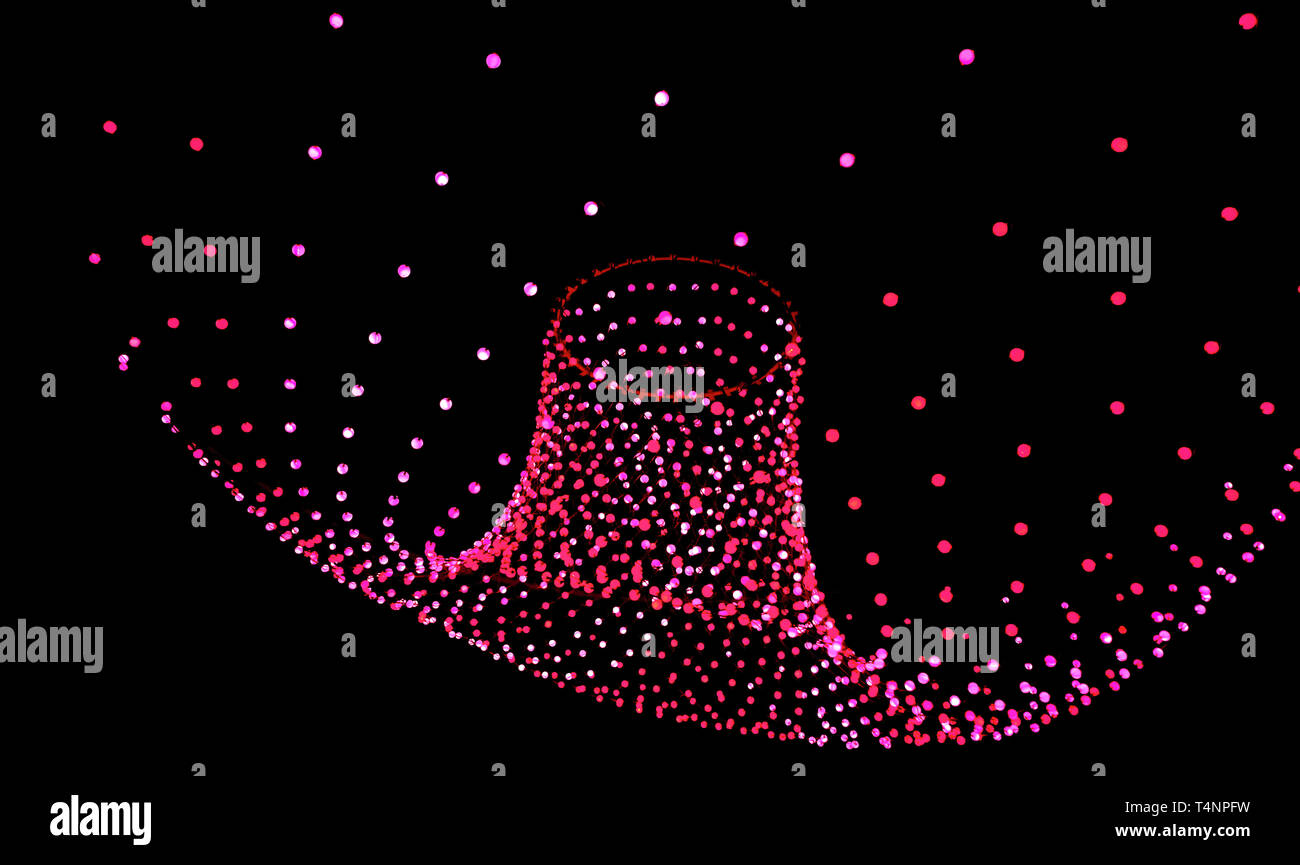 Bunte Lichter in einem kreisförmigen Net auf der Amsterdamer licht Festival Stockfoto