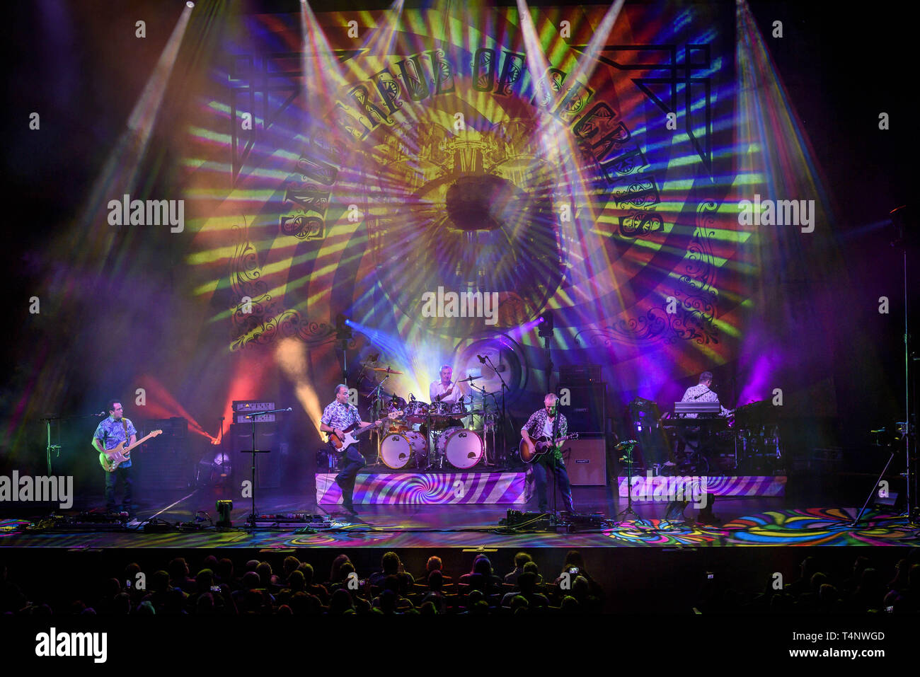 April 16, 2019 - Toronto, Ontario, Kanada - Englisch Psychedelic Rock Band Nick Mason's Saucerful der Geheimnisse durchgeführt eine ausverkaufte Show in Toronto. Im Bild: Nick Mason,. DOM BEKEN, Lee Harris, GARY KEMP,. Guy Pratt (Credit Bild: © Engel Marchini/ZUMA Draht) Stockfoto