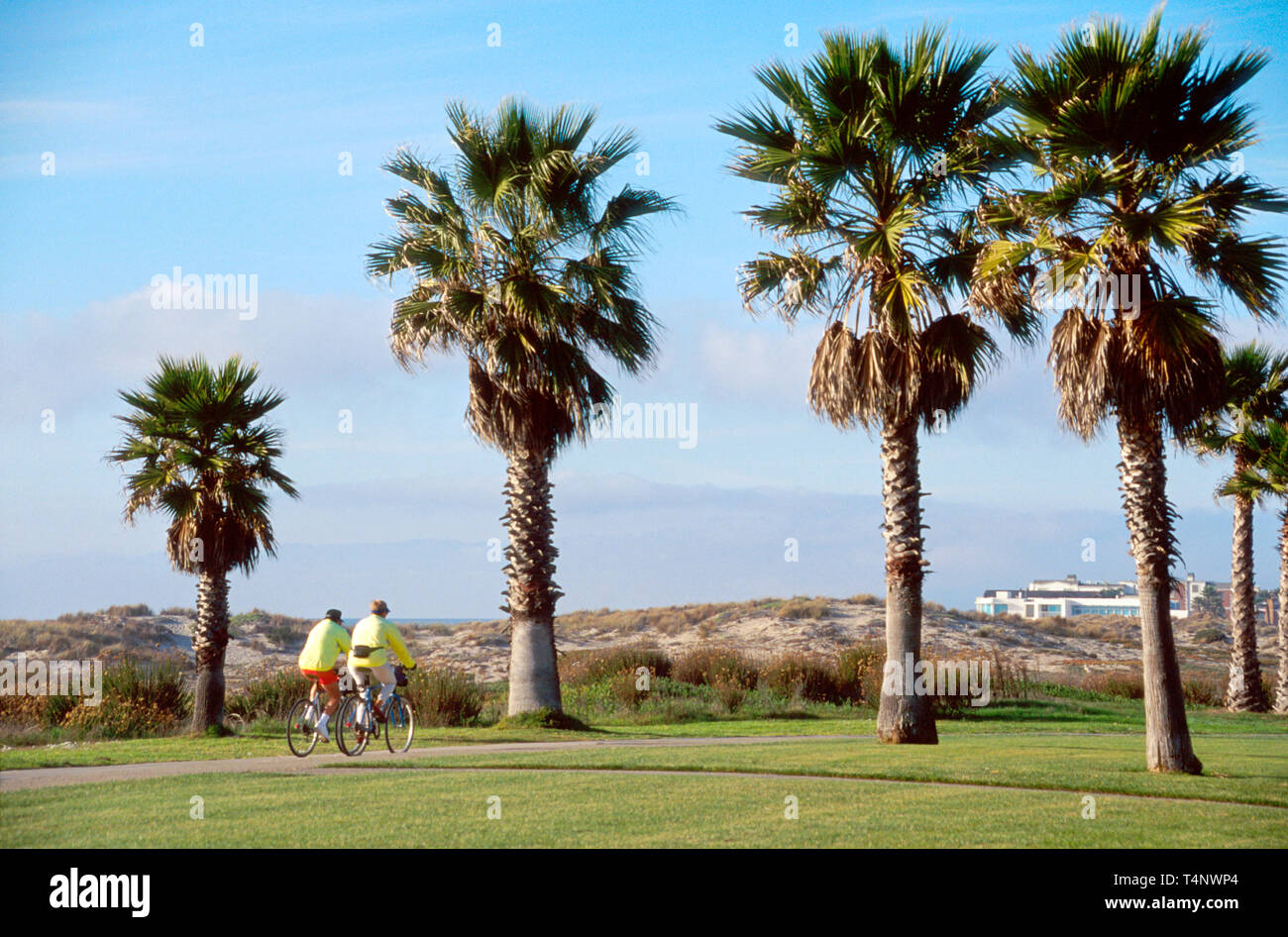 California Pacific Coast, Ventura County, Mandalay Beach, Biker Biker Fahrrad Fahrräder, Radfahren Radfahren Reiten Fahrer Radfahren Radfahrer Radfahrer Übung e Stockfoto