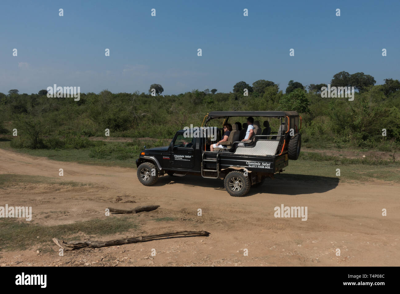 Jeep von Touristen Tierwelt im Nationalpark, Sri Lanka beobachten Stockfoto