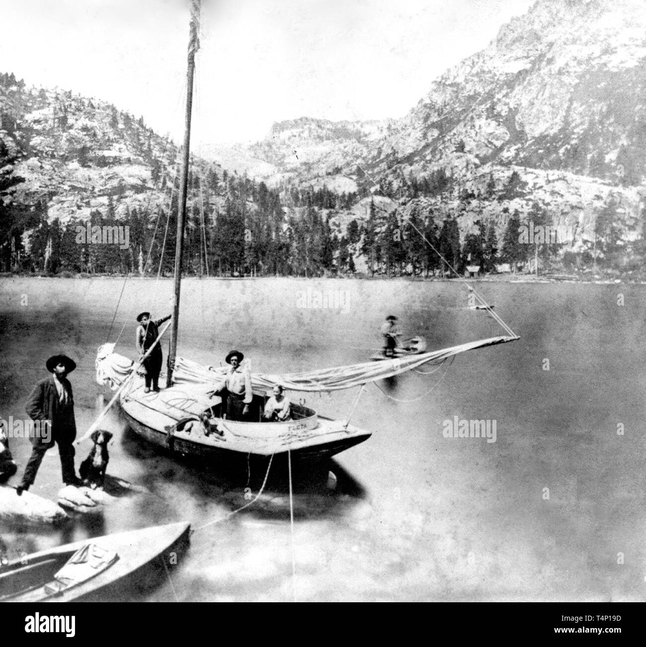 Nevada Geschichte - Adler Canyon, von eckley's Island, Emerald Bay - Western Shore of Lake Tahoe Ca. 1866 Stockfoto