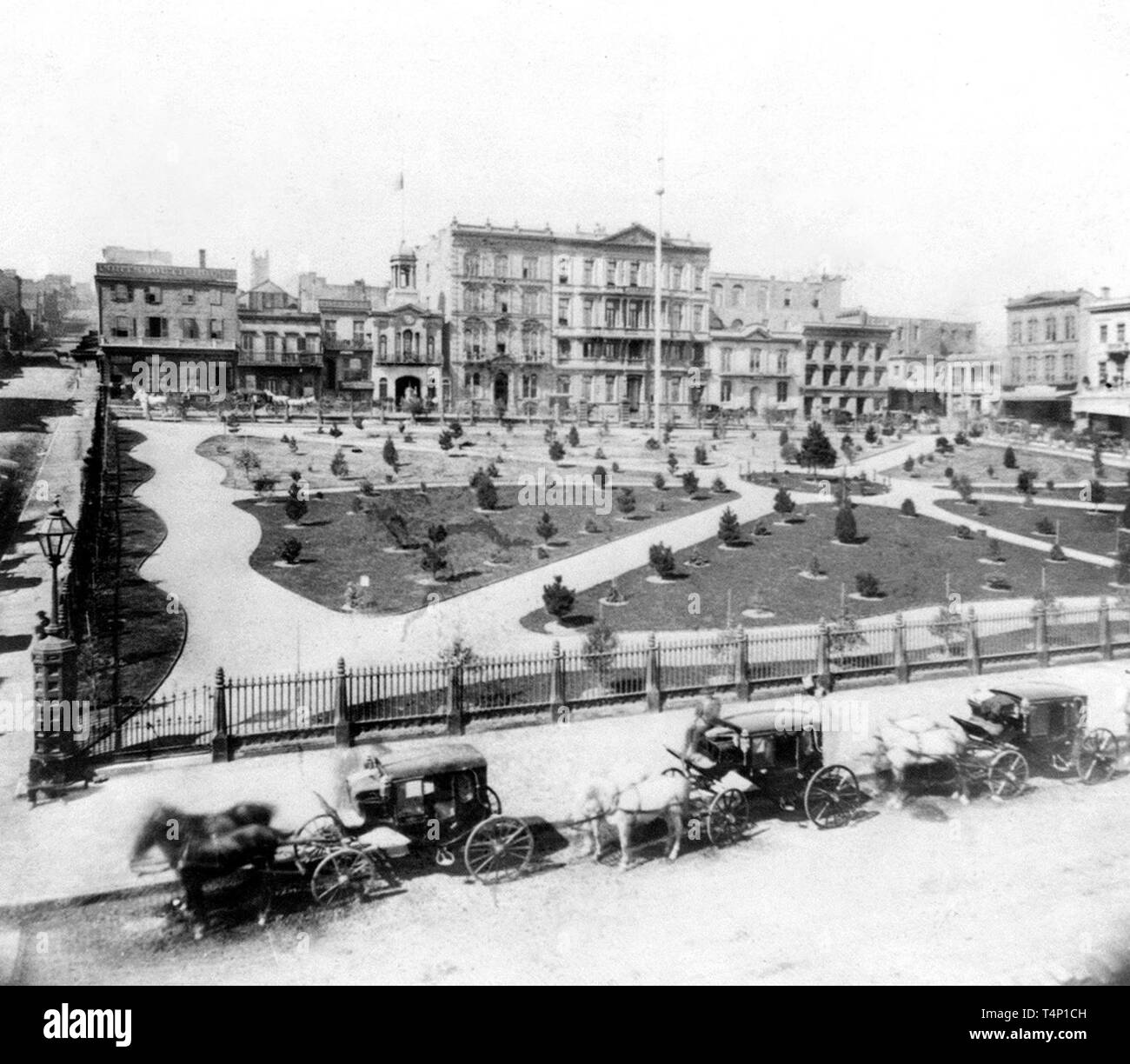 Geschichte Kaliforniens - Portsmouth Square oder Plaza, San Francisco Ca. 1866 Stockfoto