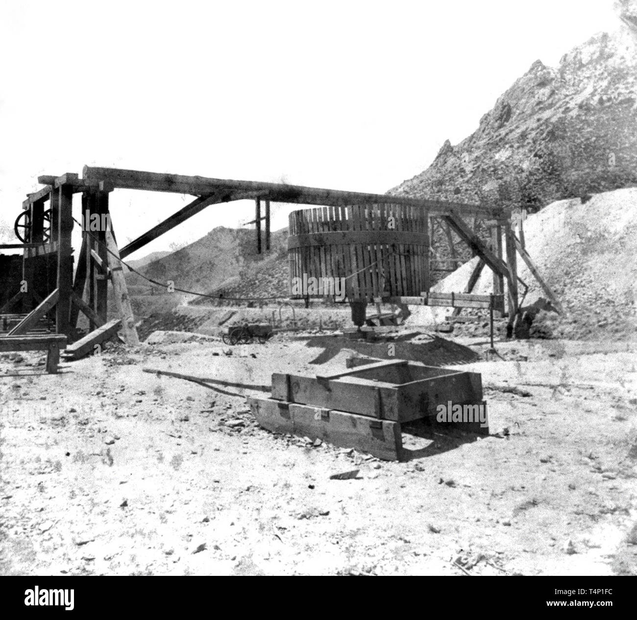 Gold Mining Geschichte - Laune des Four-Twenty Anspruch, Gold Hill Ca. 1866 Stockfoto