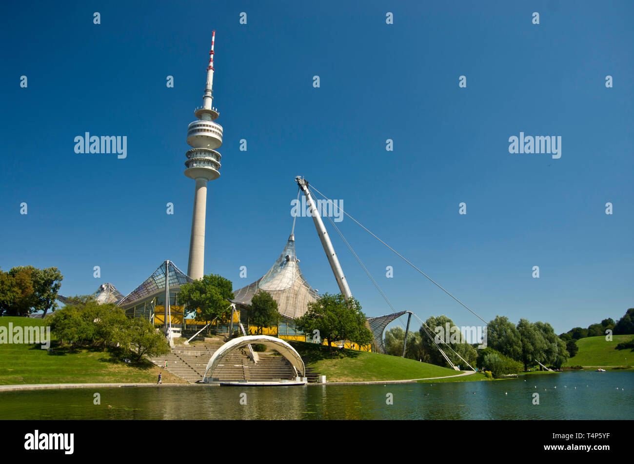 Olympic Park, München, Deutschland Stockfoto