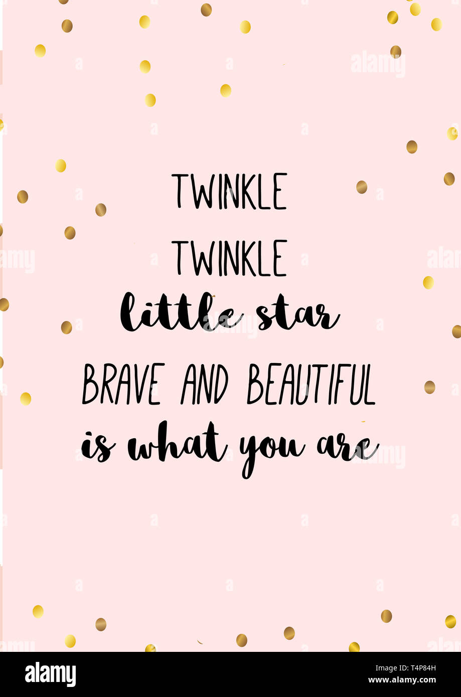 Twinkle Twinkle Little Star, mutig und schön ist, was Sie sind. Cute inspirierende Gedicht. Stockfoto