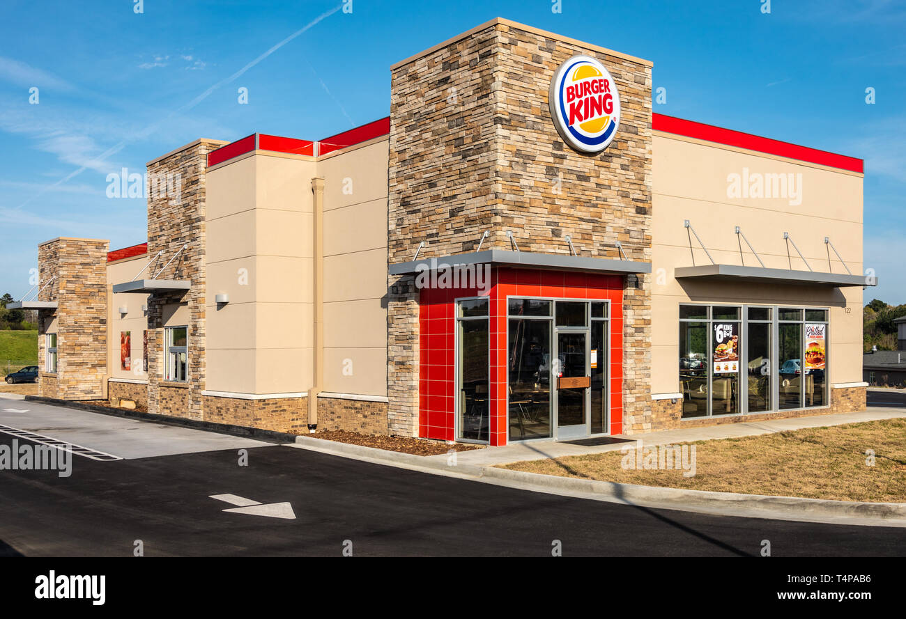 Neue Burger King fast food Restaurant in Jasper, Alabama. (USA) Stockfoto