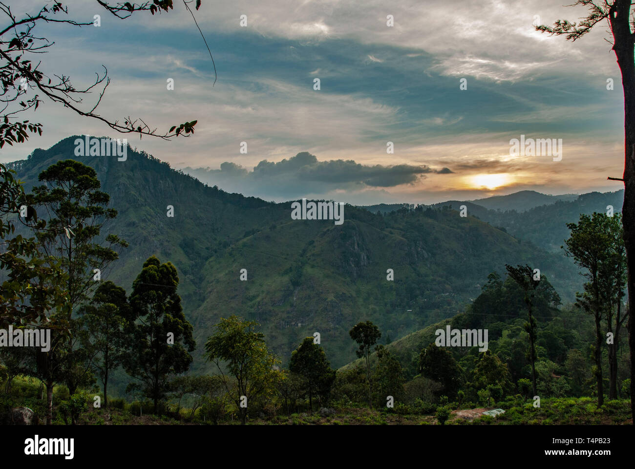 'S Little Adam's Peak bei Sonnenuntergang in Ella in Sri Lanka Stockfoto
