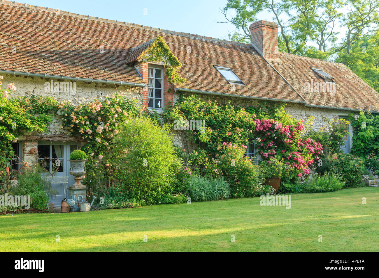 Roquelin's Gardens, Les Jardins de Roquelin, Frankreich: Das Wohnhaus (nur obligatorische Erwähnung der Garten name und Redaktion) Stockfoto