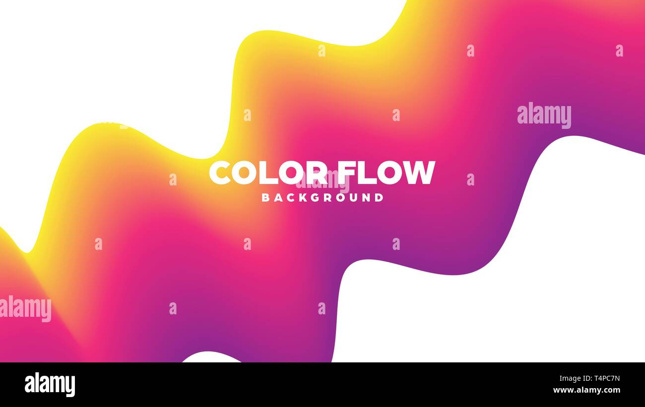 Abstrakte trendy geometrischen Hintergrund mit flüssigem Gradienten. Farbenfrohe dynamische Kurve Wave. Moderne motion Banner. Vector Illustration. Stock Vektor