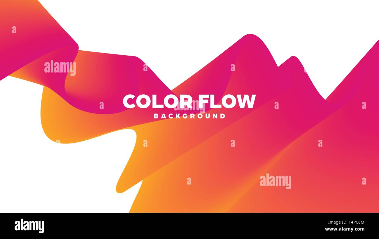 Abstrakte trendy geometrischen Hintergrund mit flüssigem Gradienten. Farbenfrohe dynamische Kurve Wave. Moderne motion Banner. Vector Illustration. Stock Vektor