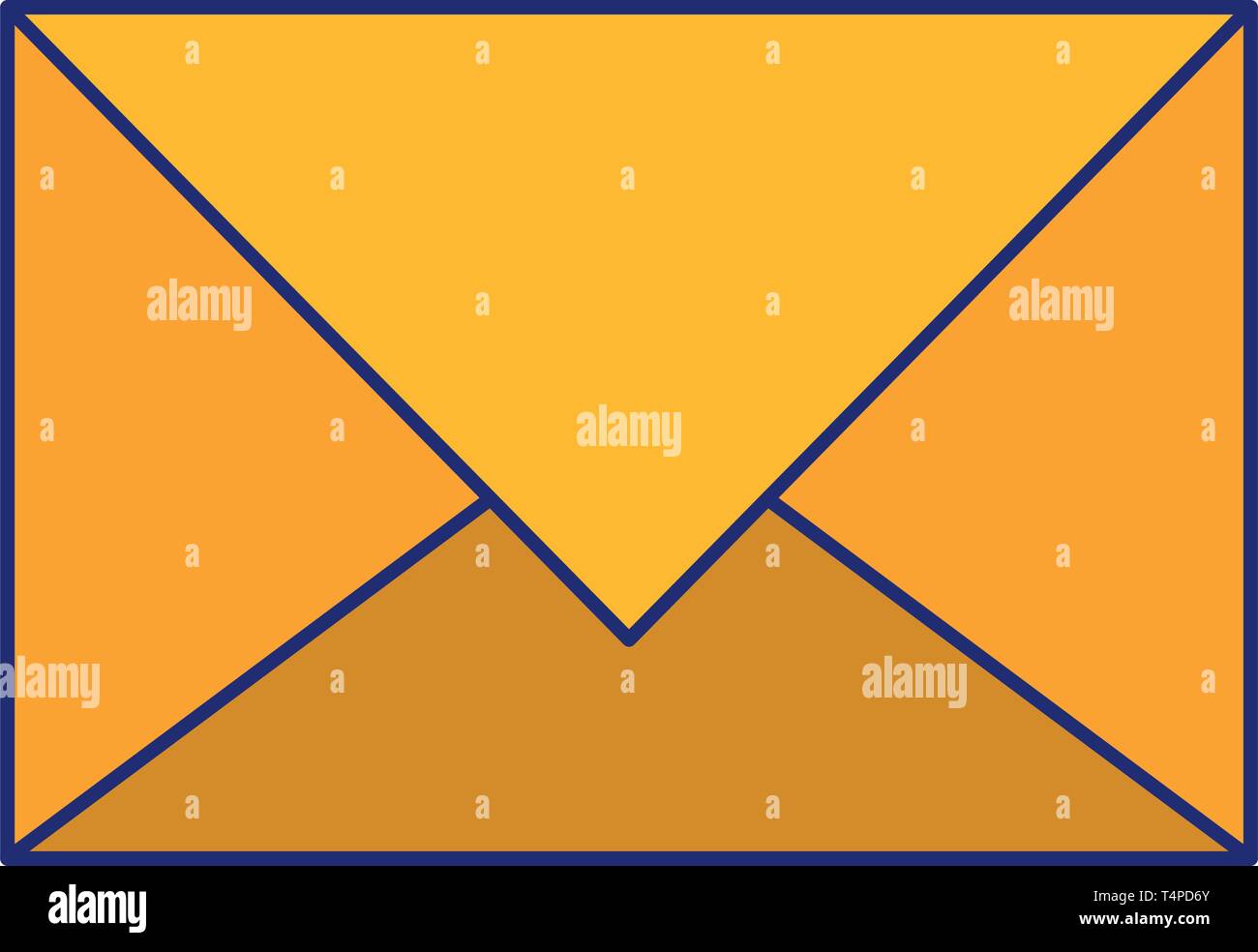 Mail Umschlag schreiben isolierte blaue Linien Stock Vektor