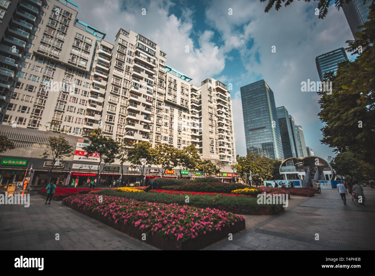 Shenzhen - Jan 31, 2019: Viisit Shenzhen Bay Fußgängerzone in Tag Zeit. Ein berühmtes Einkaufszentrum. Stockfoto