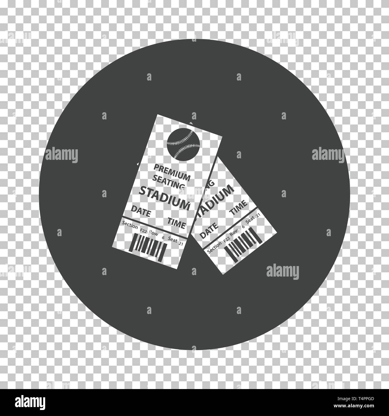 Baseball Tickets Symbol. Subtrahieren stencil Design auf Transparency