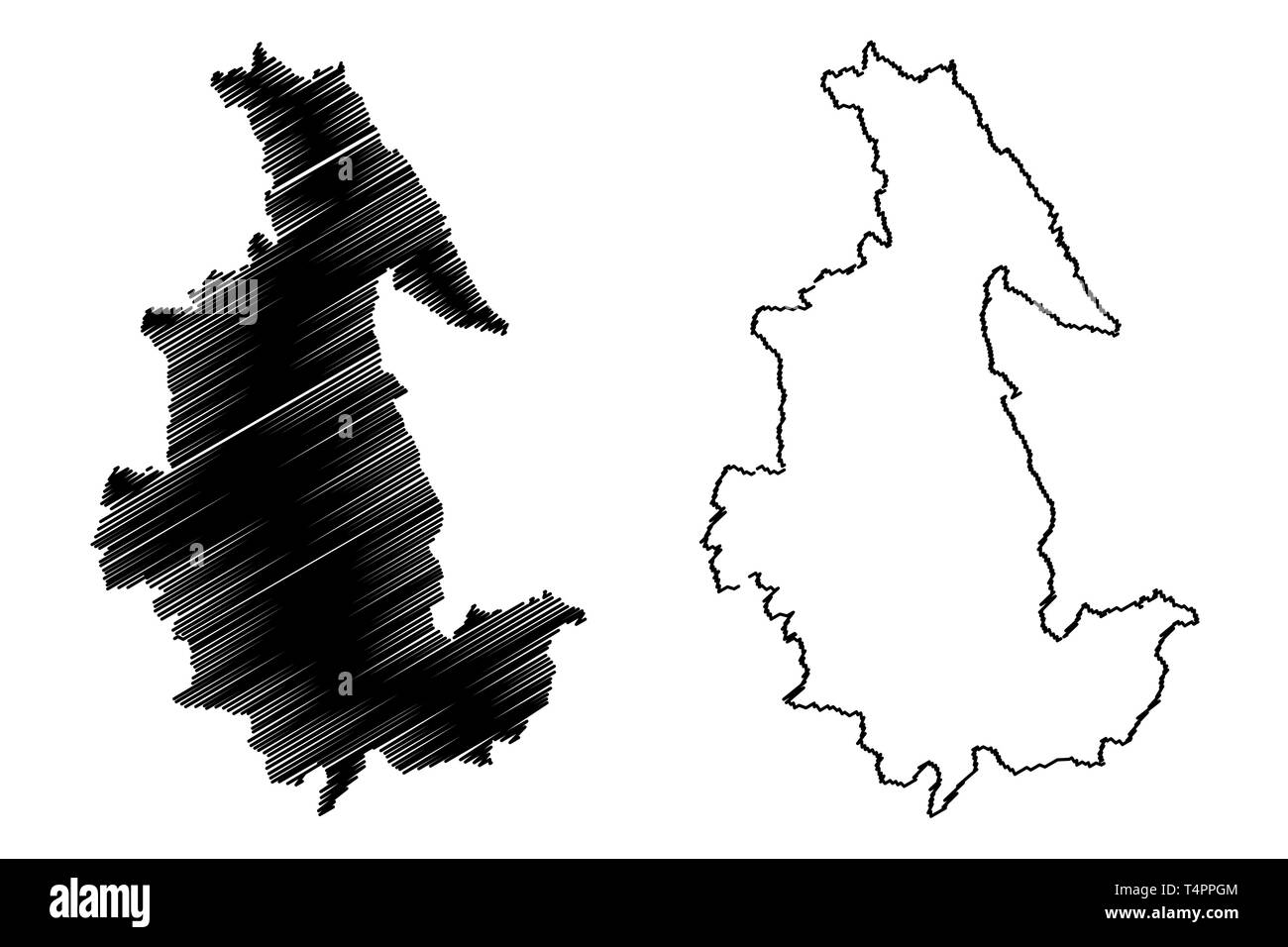 Abteilung von Ayacucho (Republik Peru, Regionen von Peru) Karte Vektor