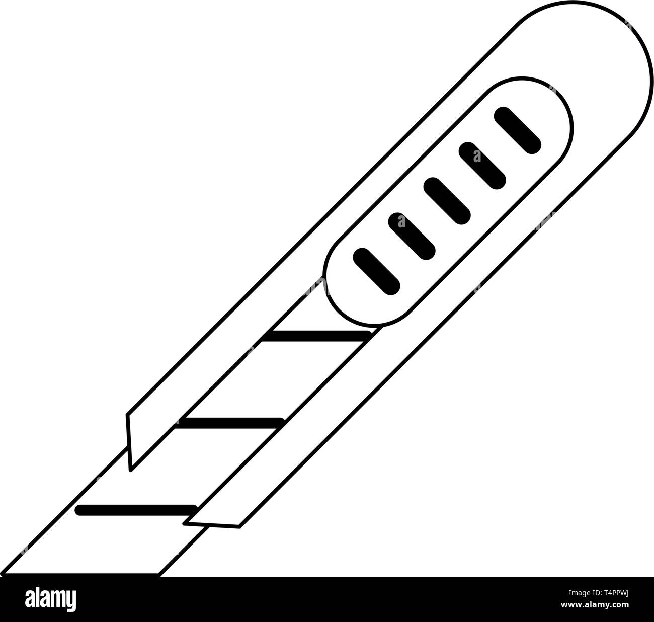 Skalpell Utensil isolierte Symbol in Schwarz und Weiß Stock Vektor