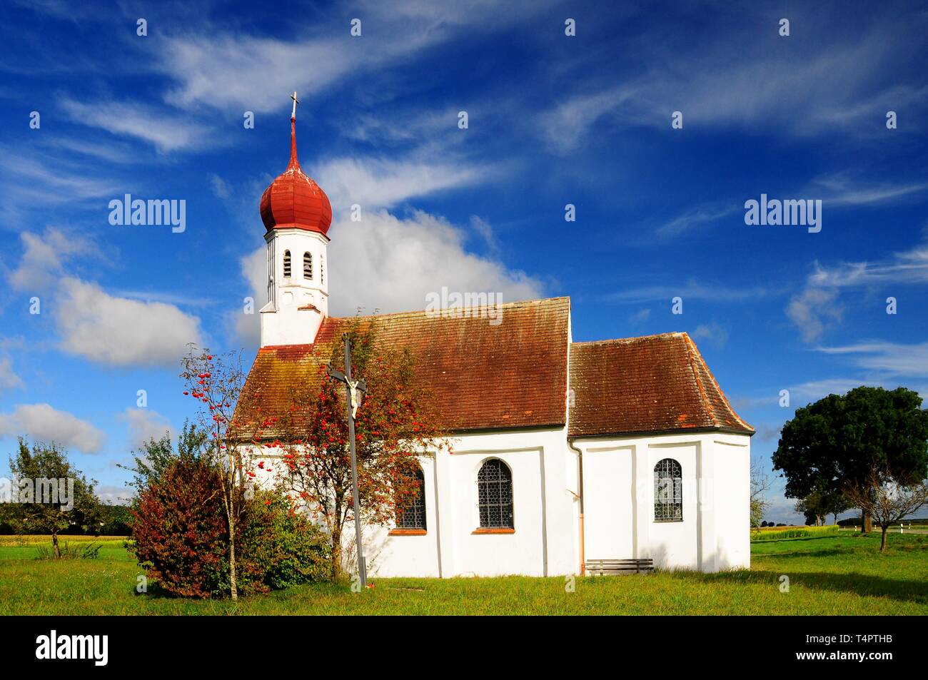 Kapelle St. Leonhard, Asch, Gemeinde Fuchstal-Leeder, Landkreis Landsberg am Lech, Oberbayern, Deutschland, Europa Stockfoto