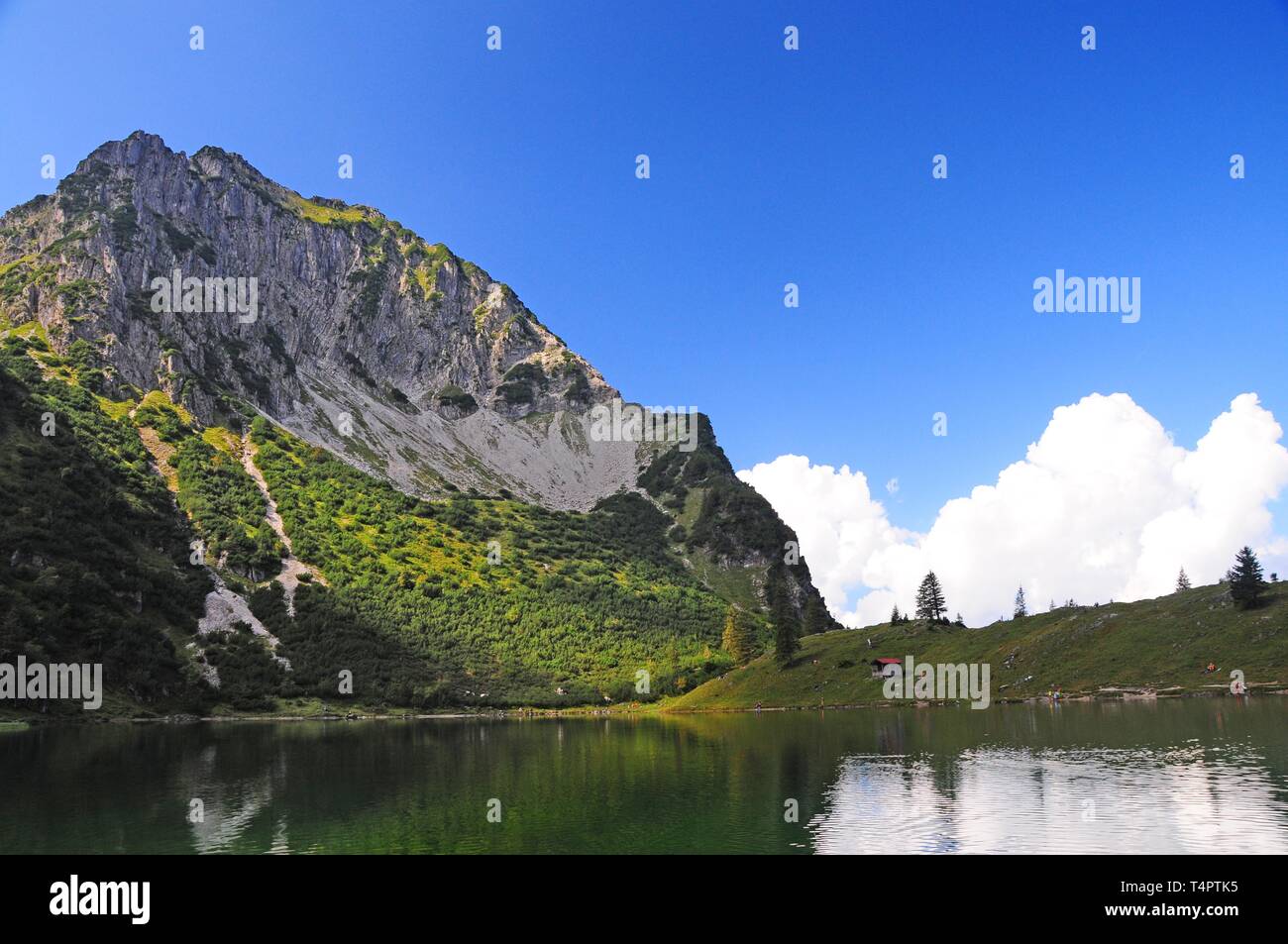 Gaisalpsee, unterhalb des Rubihorns, in der Nähe von Oberstdorf, Allgäuer Alpen, Bayern, Deutschland, Europa Stockfoto