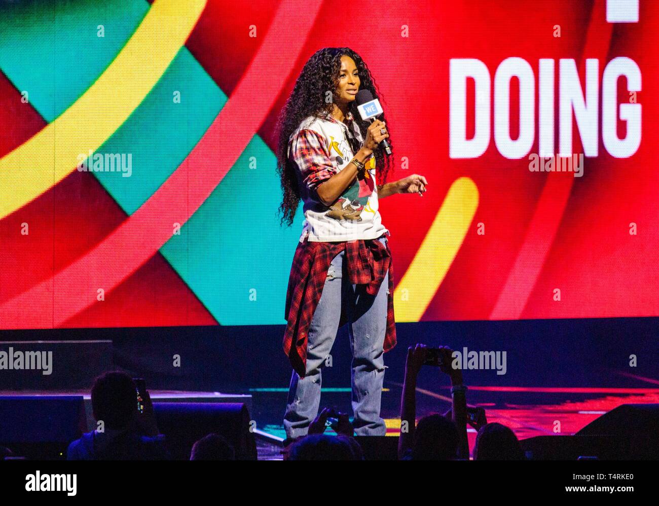 Tacoma, Washington, USA. 18 Apr, 2019. Sängerin Ciara spricht während wir Tag: Washington Tacoma Dome am 18. April 2019 in Tacoma, Washington. Foto: Xander Deccio/ImageSPACE/MediaPunch Credit: MediaPunch Inc/Alamy leben Nachrichten Stockfoto