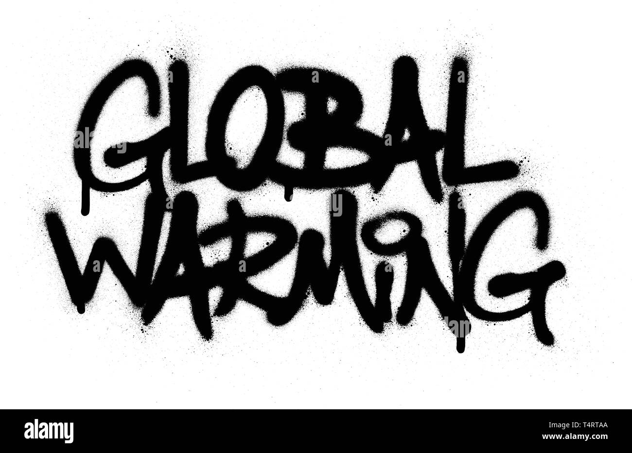 Graffiti globale Erwärmung Text in Schwarz auf Weiß gespritzt Stock Vektor