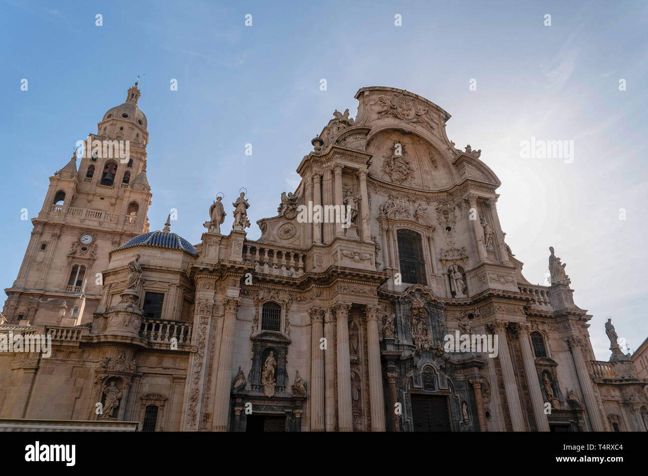 Barocke Kathedrale Murcia Spanien Außenansicht Stockfoto