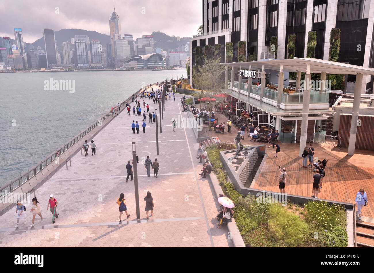 Promenade Tsim Sha Tsui, Hong Kong Stockfoto