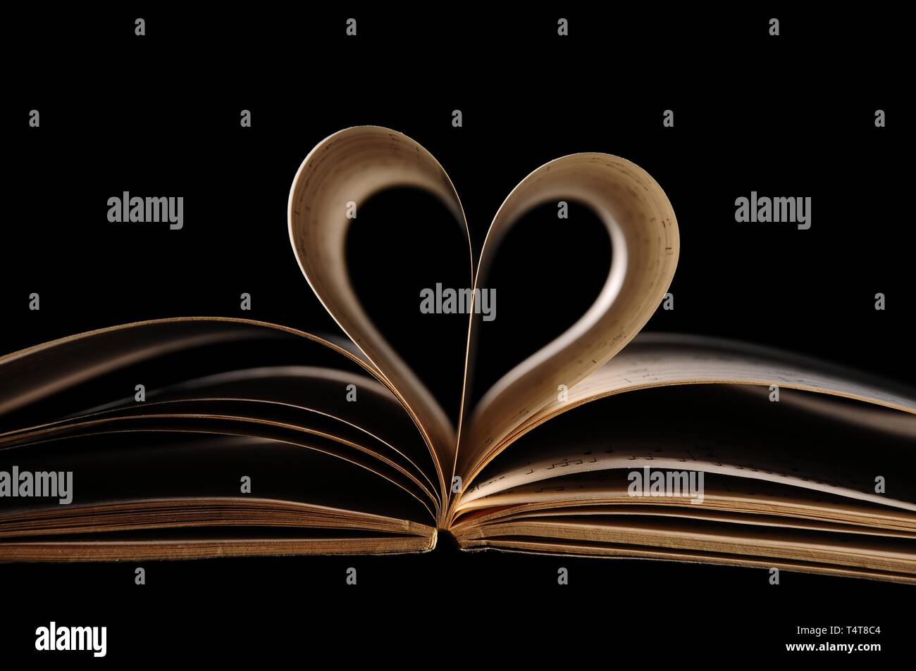 Musik buch Seiten, heart-shaped Stockfoto