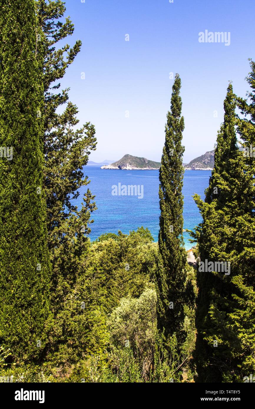 Küste in Agios Georgios, Korfu, Griechenland, Europa Stockfoto