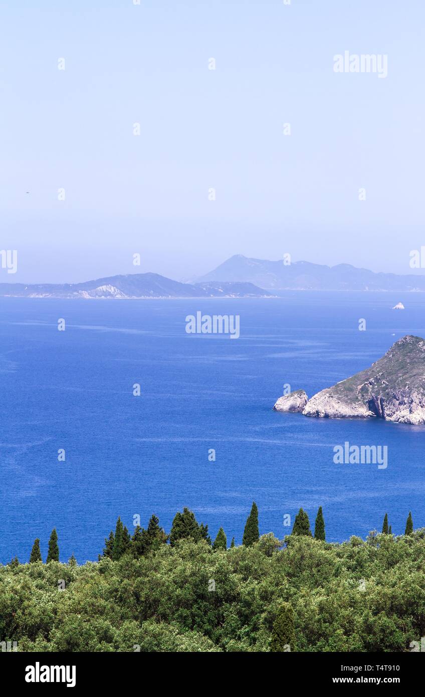 Küste in Agios Georgios, Korfu, Griechenland, Europa Stockfoto