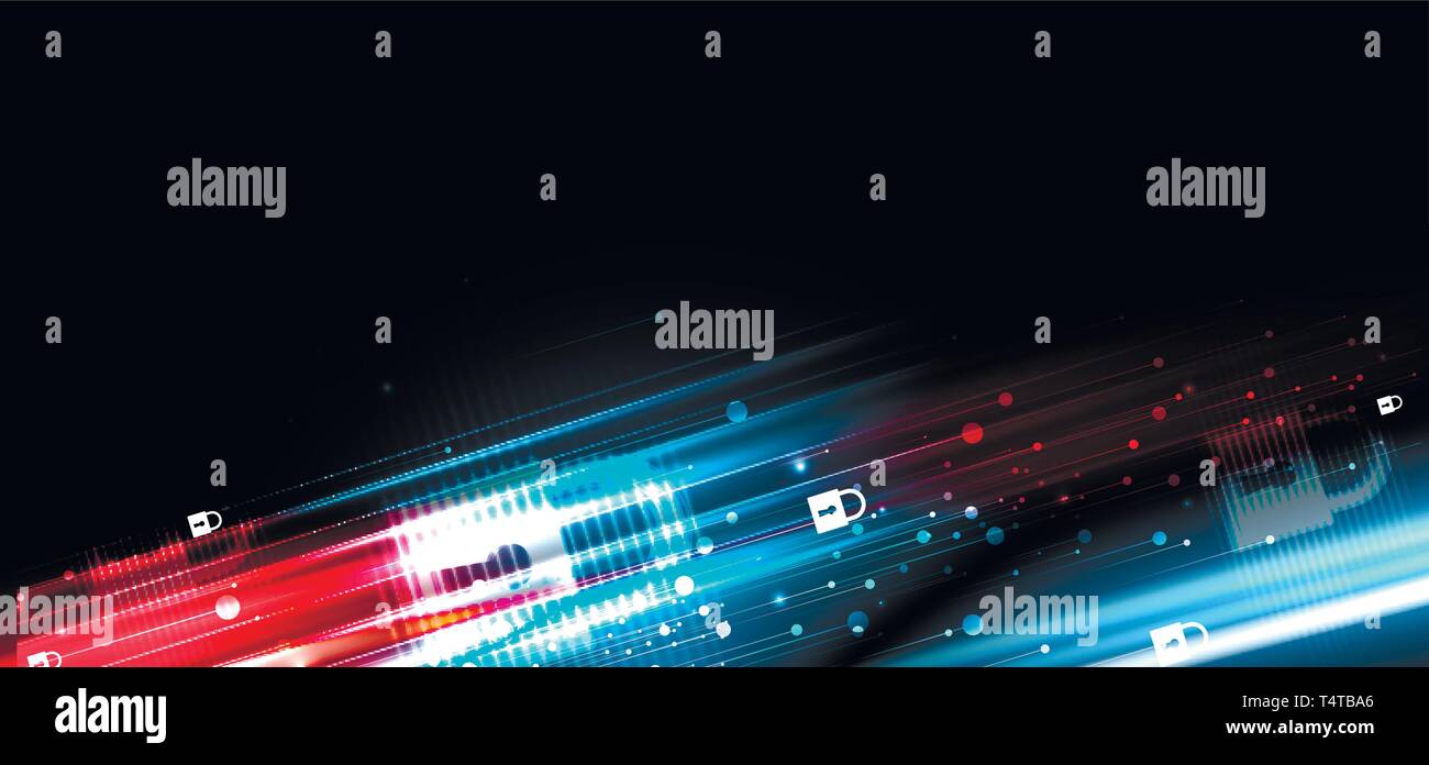 Cybersecurity und Informationen oder Netzwerk Schutz. Zukunft cyber Technologie Web Services für Business und Internet Projekt Stock Vektor