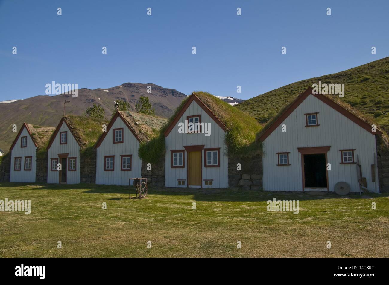 Sod Häuser, Museum, Laufas, Island, Europa Stockfoto