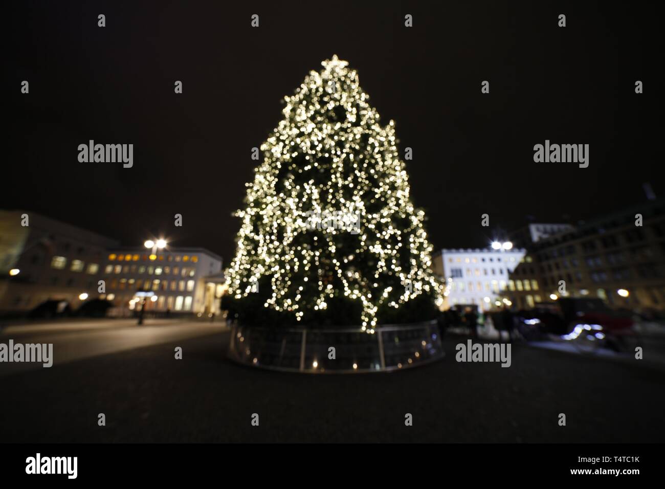 Weihnachtsbaum am Brandenburger Tor in berlin Stockfoto