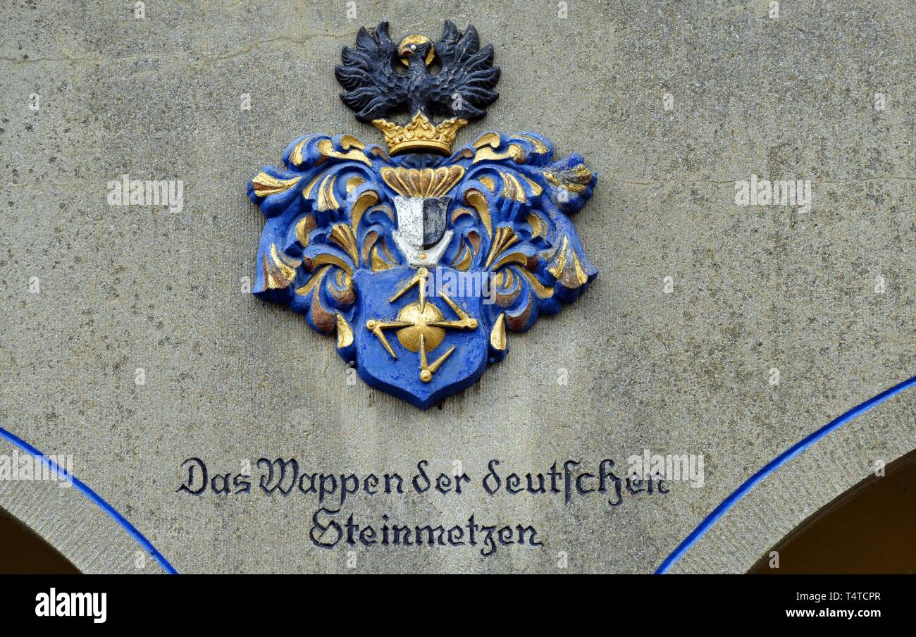 Wappen der Deutschen Steinmetze, Wilhelmshaven, Deutschland, Europa Stockfoto