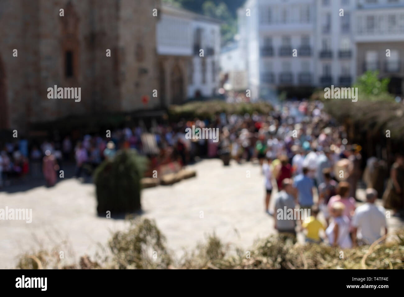 Verschwommene Menschen am Markt Stockfoto