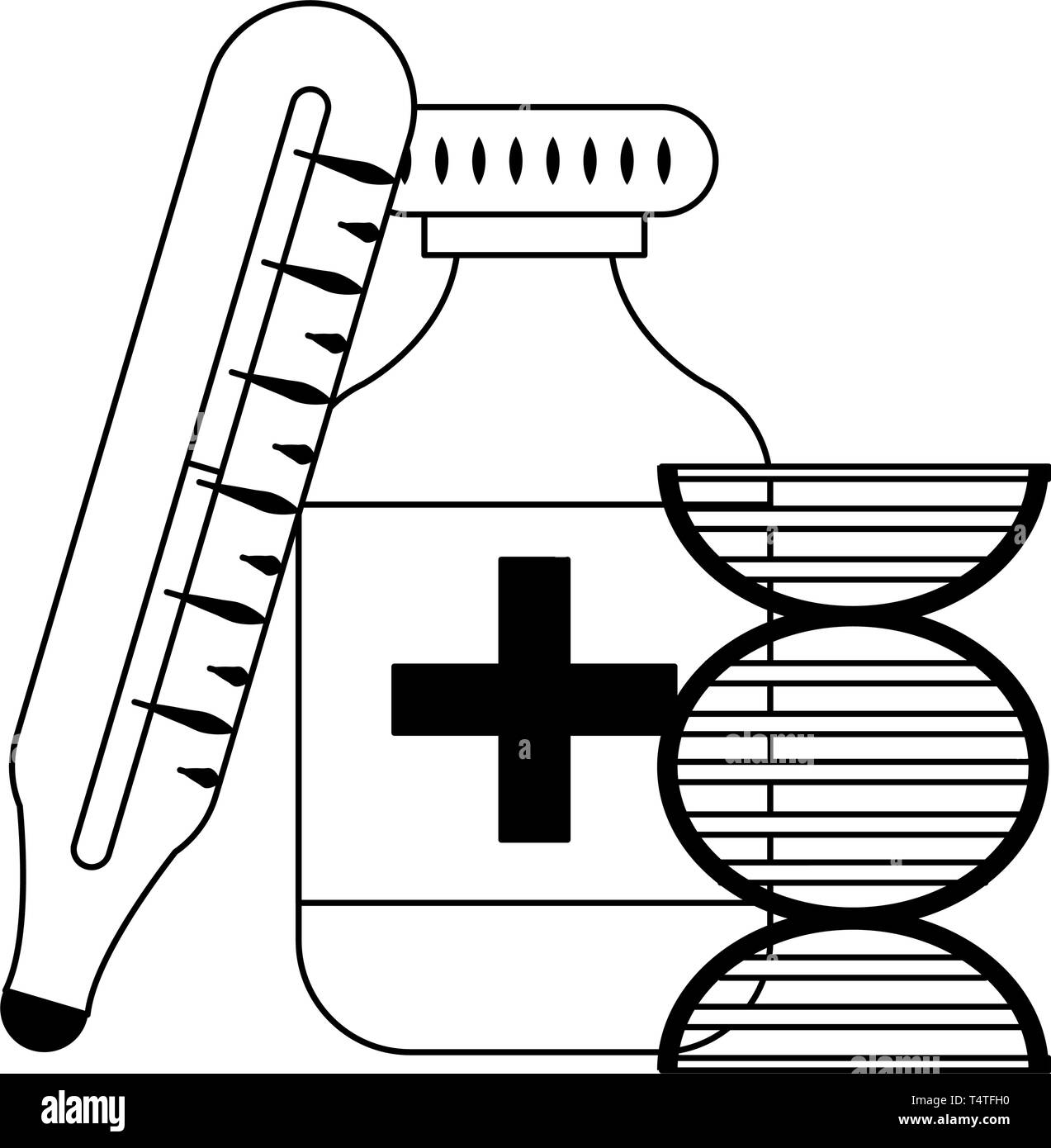 Medizinischen Versorgung in Schwarz und Weiß Stock Vektor