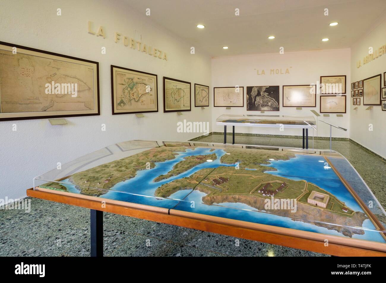 Museo Militar de Menorca, antiguo cuartel de Cala Corb, Plaza Central de Es Castell, por los británicos construido en 1771, Menorca, Balearen, Spanien. Stockfoto