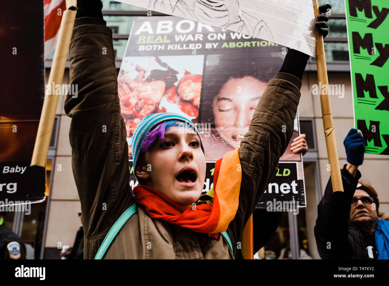 März 2019 gegen den Protest der Frauen Washington, DC Stockfoto