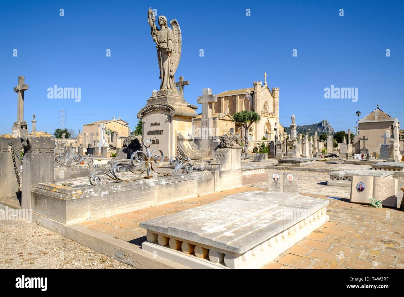 Cementerio, Llucmajor, Mallorca, Balearen, Spanien, Europa. Stockfoto