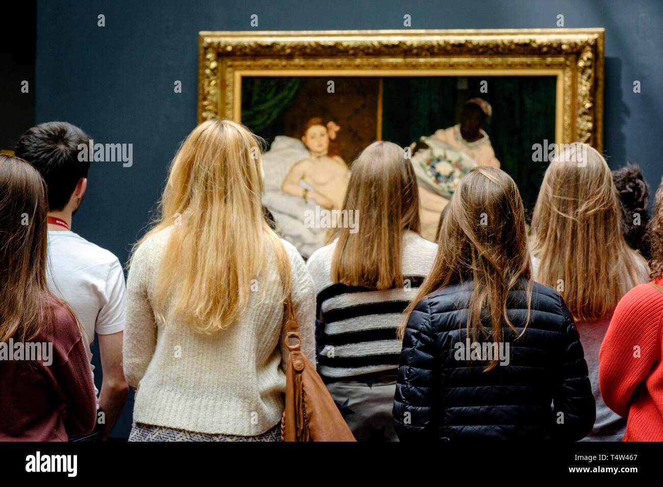 Edouard Manet (1832-1883). Olympia,. 1863,. Óleo sobre lienzo, Museo de Orsay, Ministerio de Cultura y Comunicación Francés, Paris, Frankreich in Westeuropa. Stockfoto